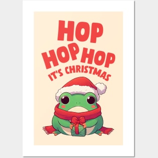 Hop Hop Hop Christmas Frog Posters and Art